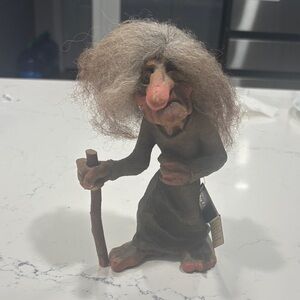 Whimsical Troll Figurine with Stick